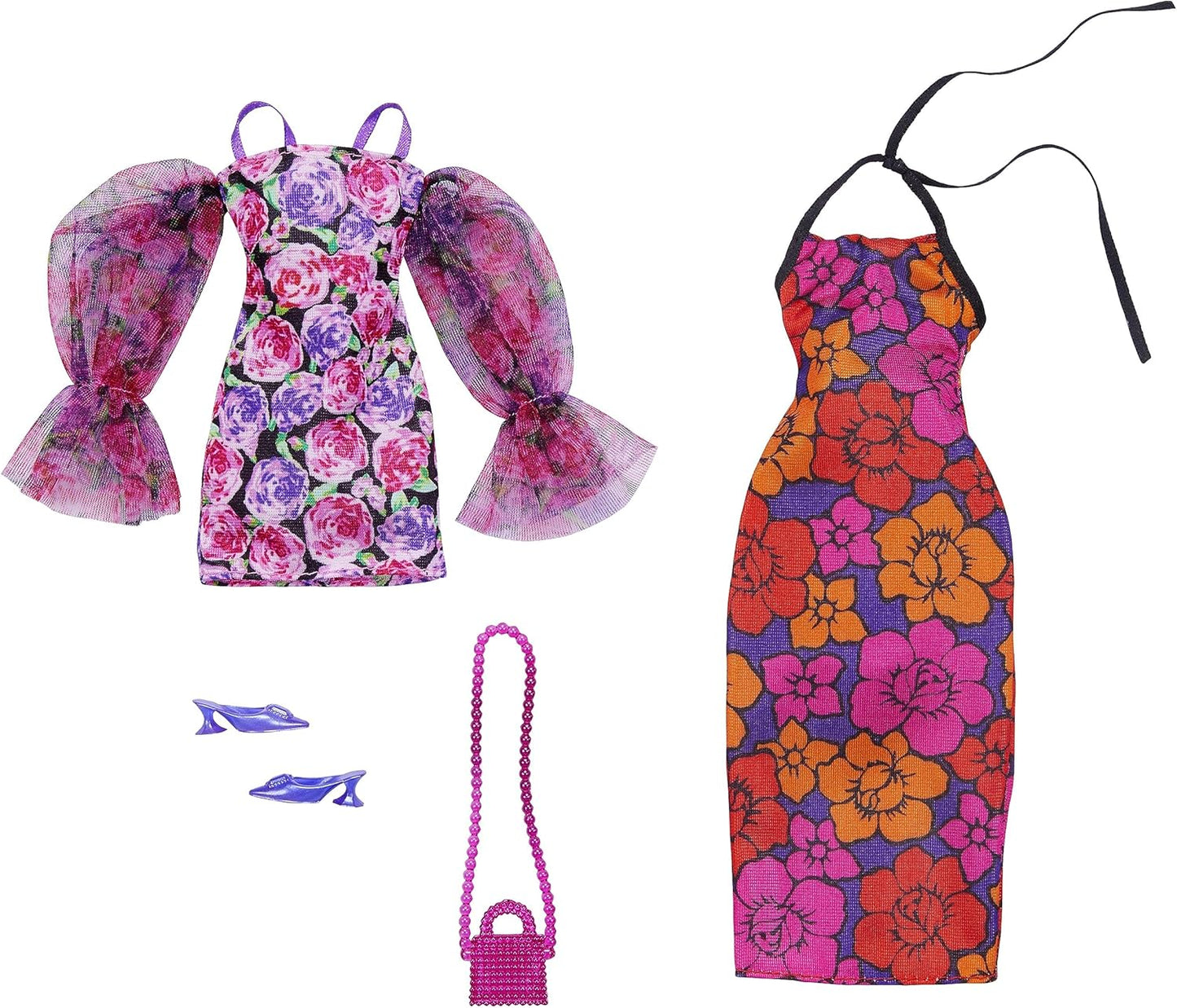 Barbie Fashion Packs, with Doll Clothes and Accessories for Two Outfits in One Fashion Pack GWF04, Multicolour