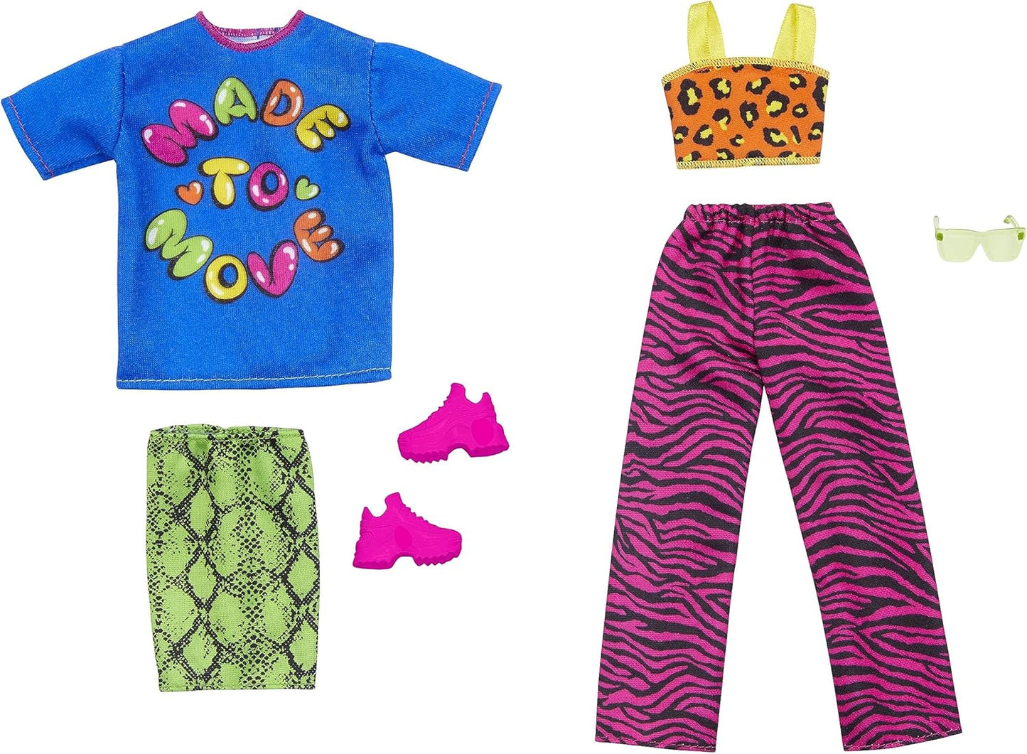 Barbie Fashion Packs, with Doll Clothes and Accessories for Two Outfits in One Fashion Pack GWF04, Multicolour