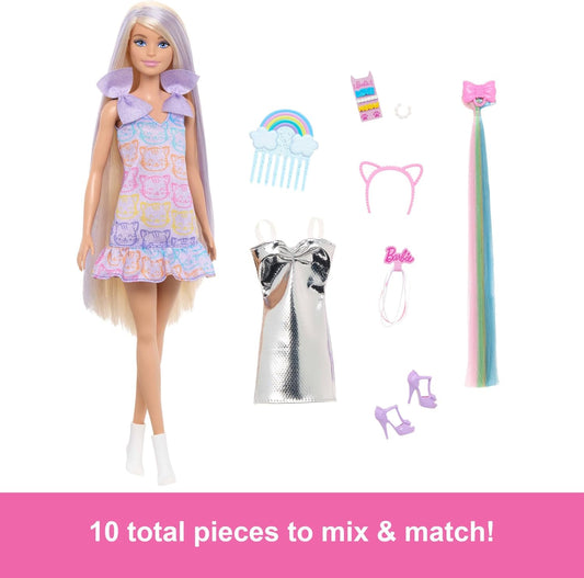 Barbie Fun & Fancy Doll & Accessories, Blonde Fashion Doll With Extra-Long Hair & 2 Looks