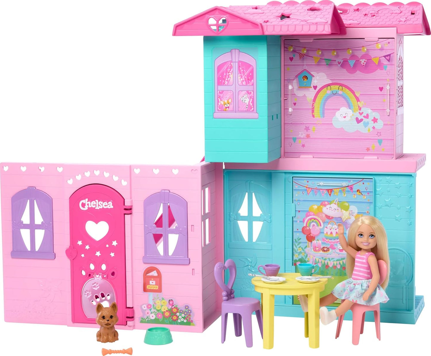 Barbie Chelsea Pop-Up Doll House With Doll & 15+ Accessories, House Expands To 17+ X 13+ inches