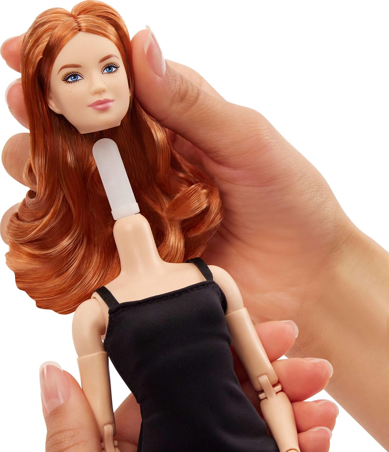 Barbie Basics Collectible Doll, Model 04 With Red Curly Hair, Black Dress & Platform Heels