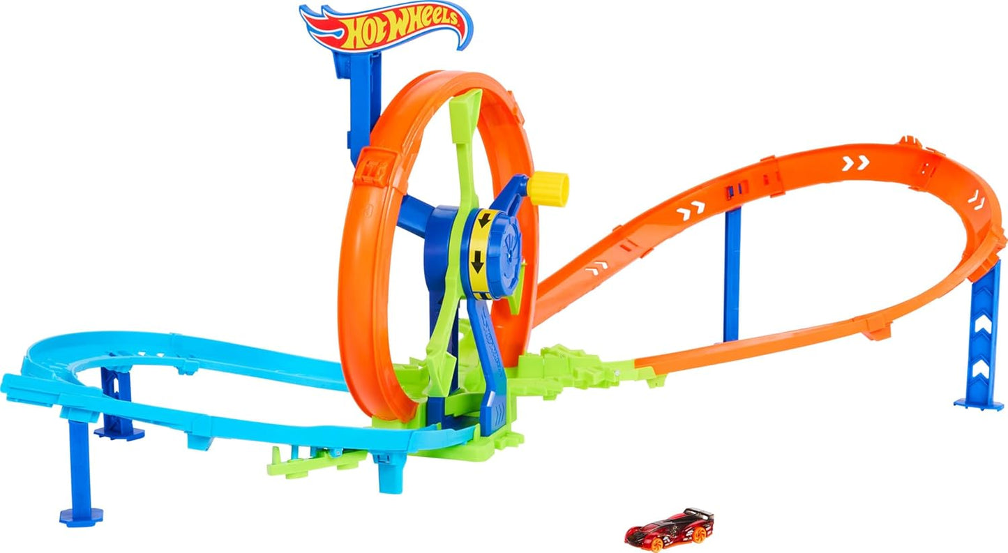 Hot Wheels Rapid Launch & Loop Playset With 1:64 Scale Die-Cast Toy Car, Crash & Track Set