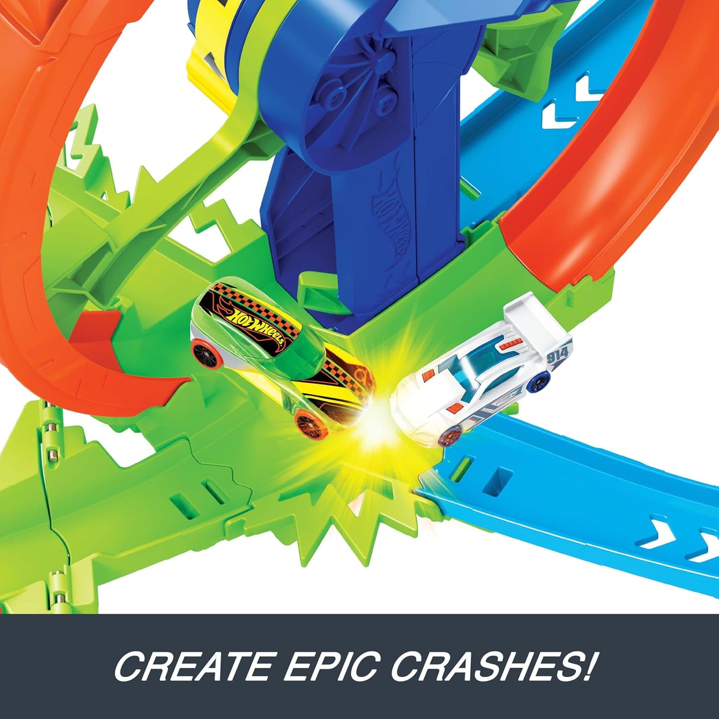Hot Wheels Rapid Launch & Loop Playset With 1:64 Scale Die-Cast Toy Car, Crash & Track Set
