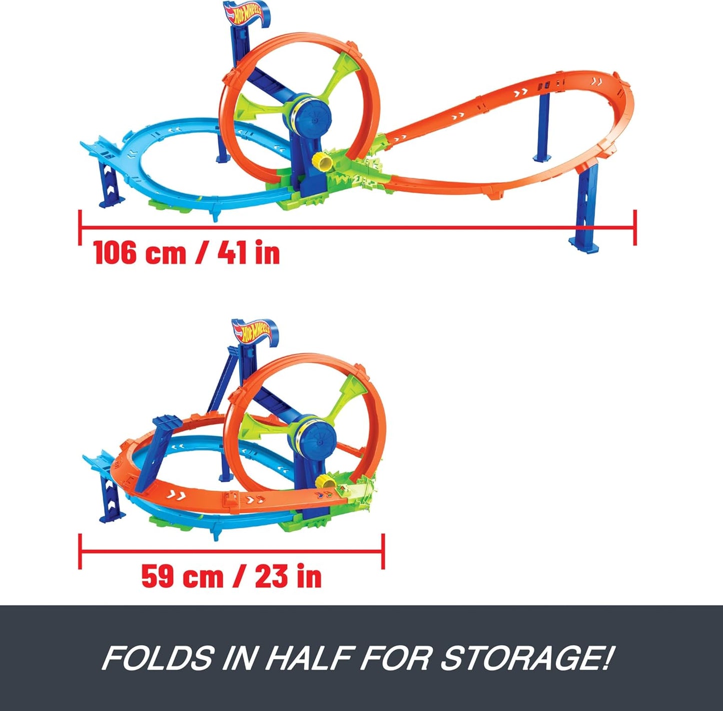 Hot Wheels Rapid Launch & Loop Playset With 1:64 Scale Die-Cast Toy Car, Crash & Track Set