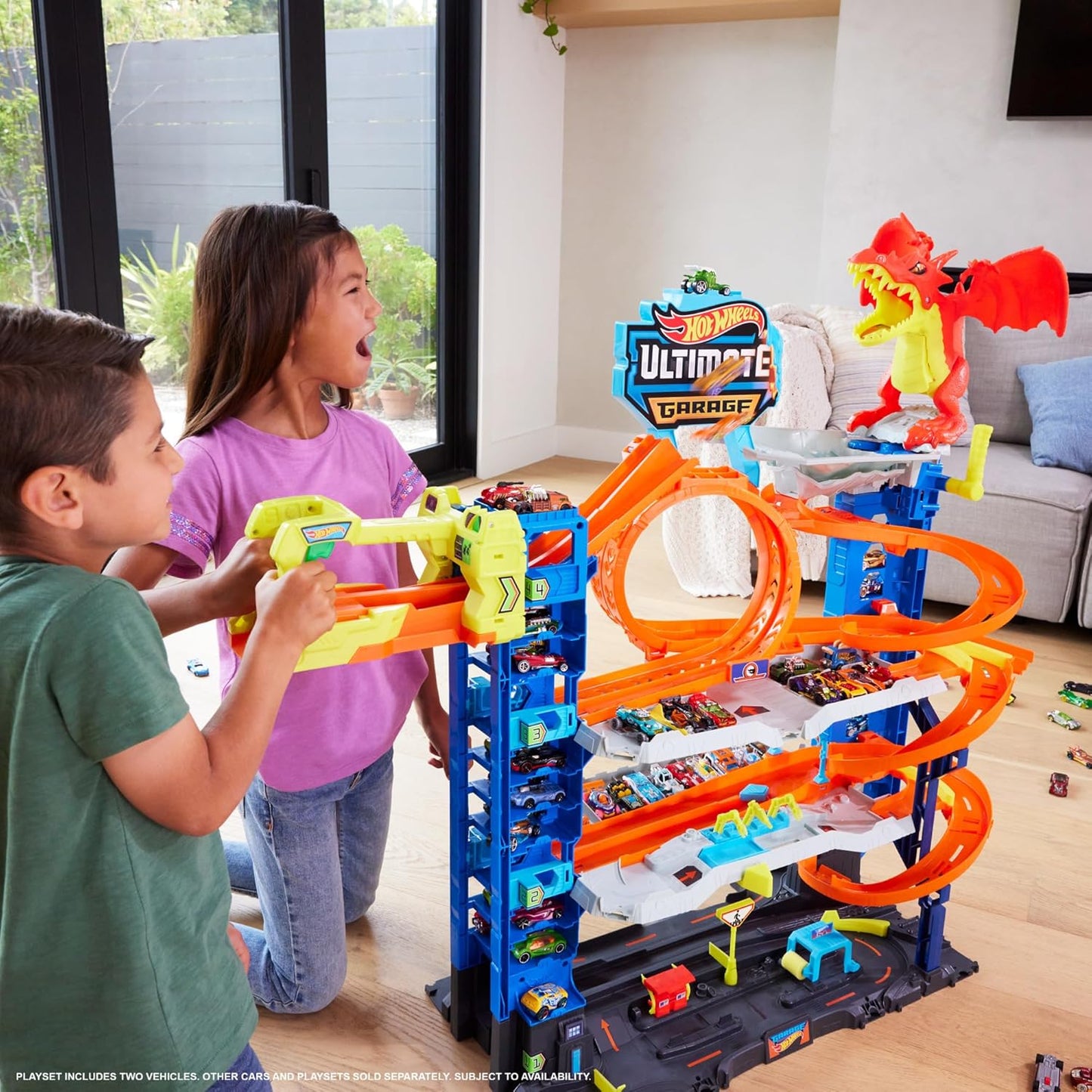 Hot Wheels City Ultimate Garage Playset From ÒLet's RaceÓ With 2 Toy Cars & Storage For 50+ Cars