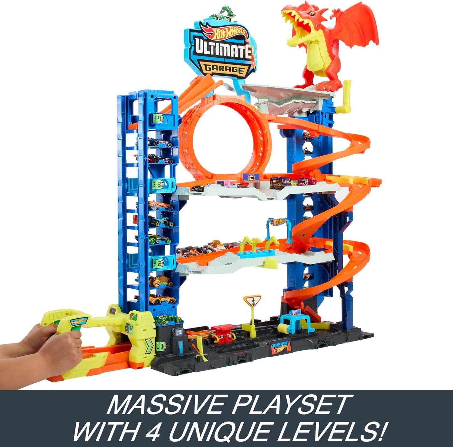 Hot Wheels City Ultimate Garage Playset From ÒLet's RaceÓ With 2 Toy Cars & Storage For 50+ Cars