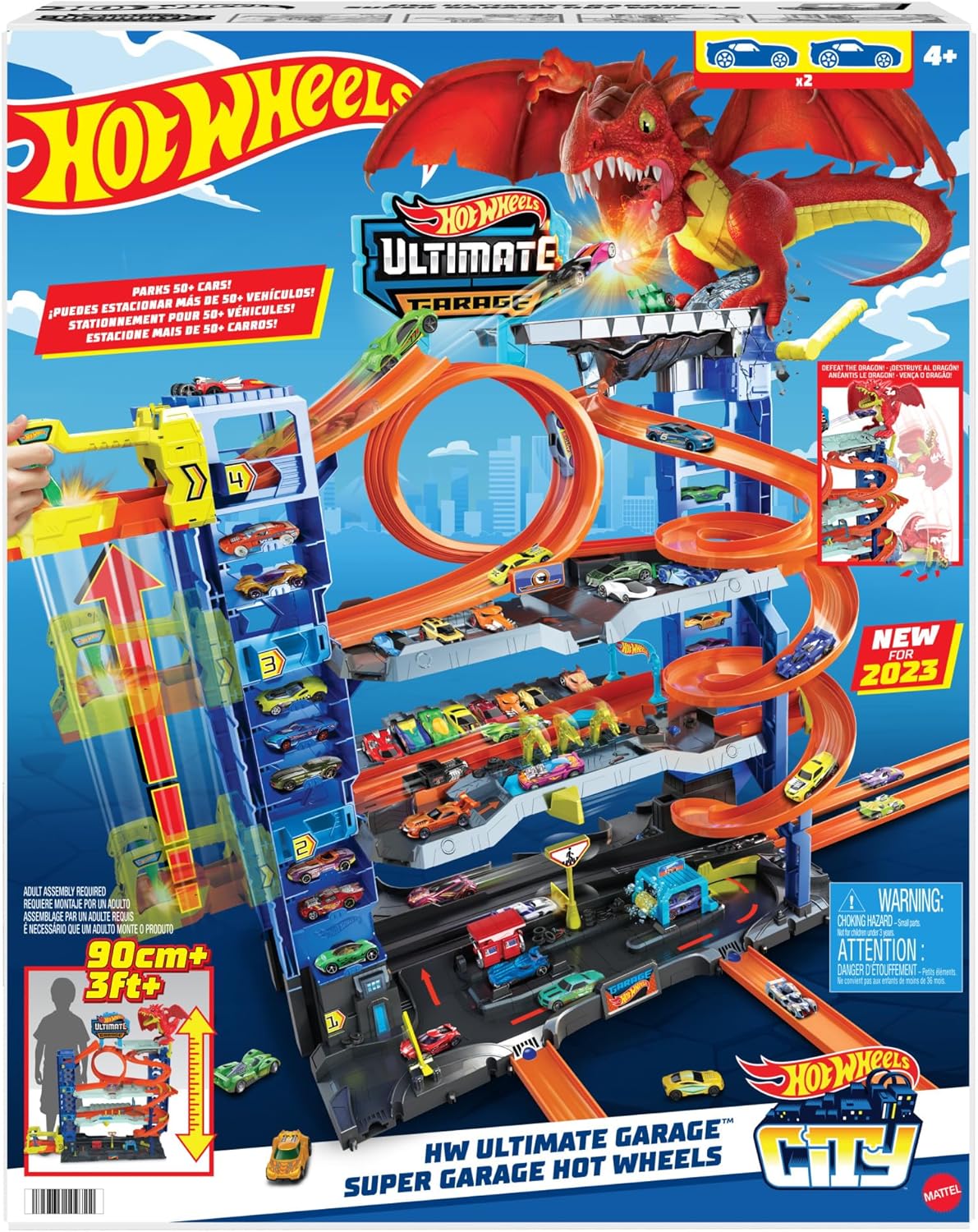 Hot Wheels City Ultimate Garage Playset From ÒLet's RaceÓ With 2 Toy Cars & Storage For 50+ Cars