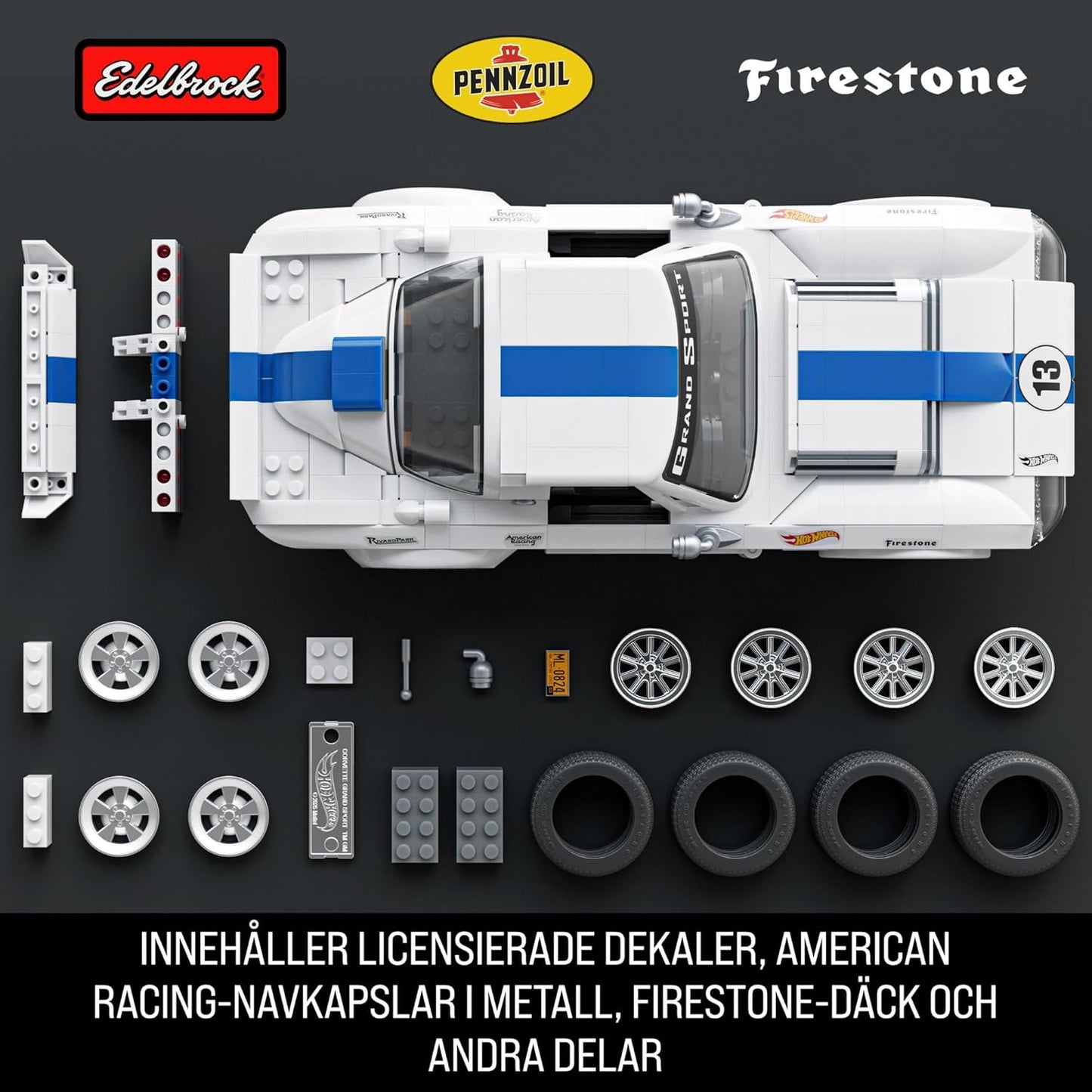 Hot Wheels Corvette Grand Sport Building Toy Kit (918 Pieces), for Collectors