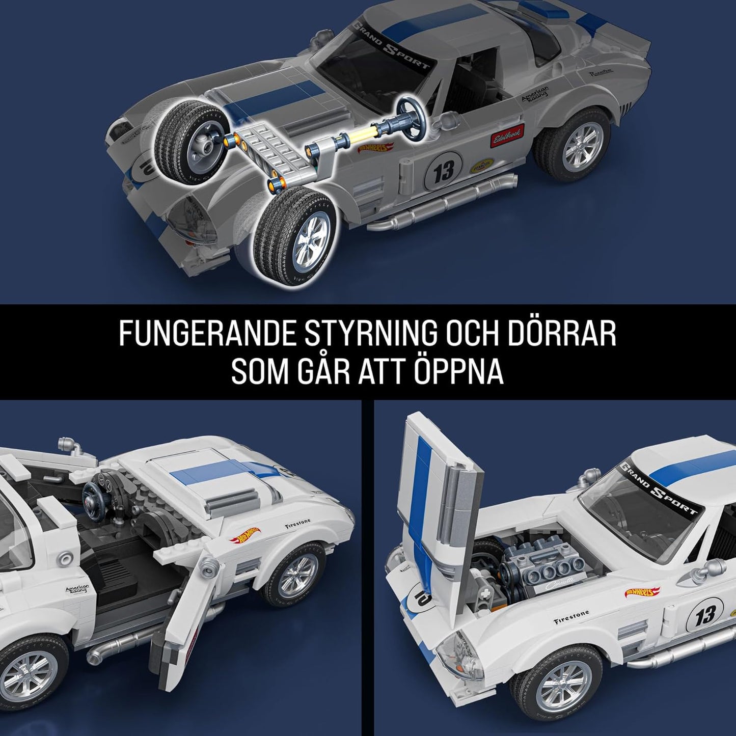 Hot Wheels Corvette Grand Sport Building Toy Kit (918 Pieces), for Collectors