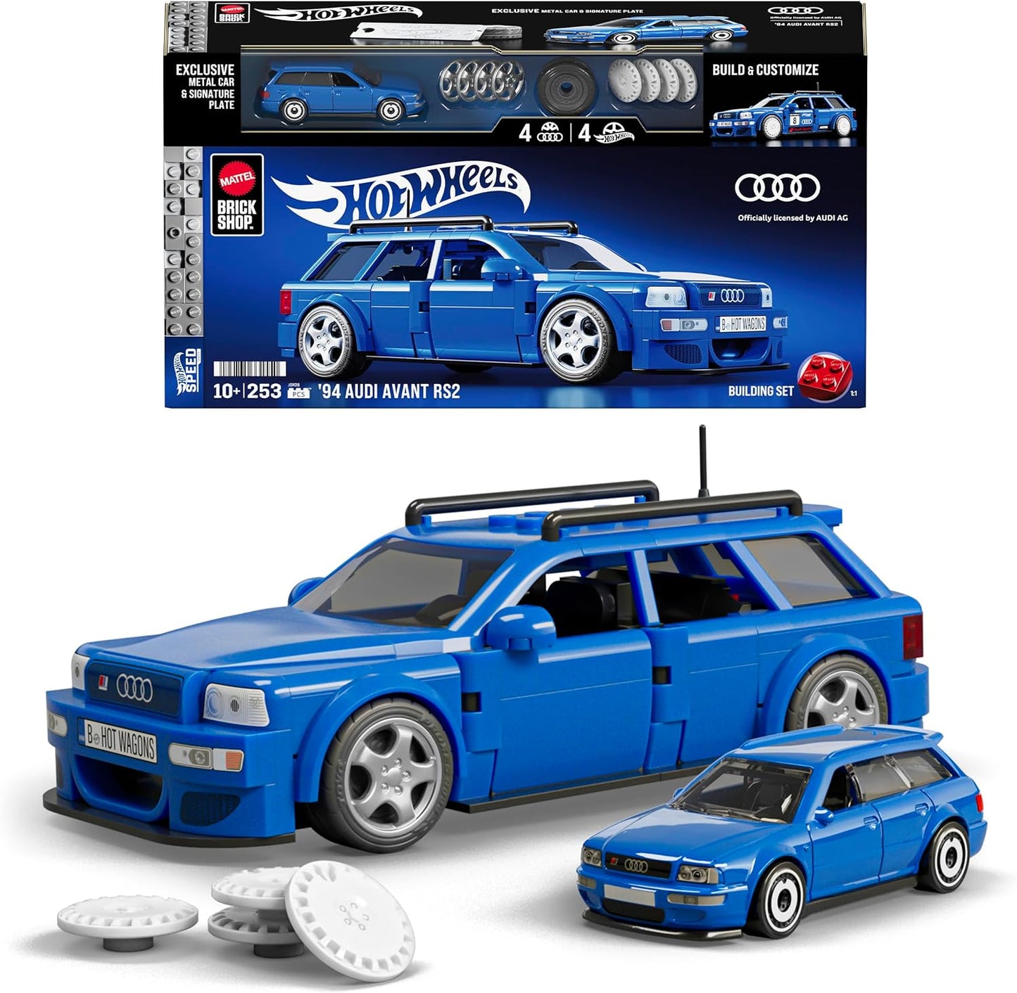 Hot Wheels Audi Avant RS2 Building Toy Kit (253 Pieces), For Collectors