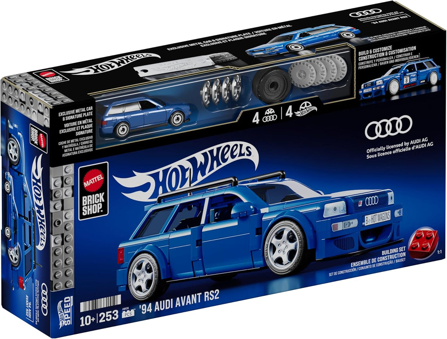 Hot Wheels Audi Avant RS2 Building Toy Kit (253 Pieces), For Collectors