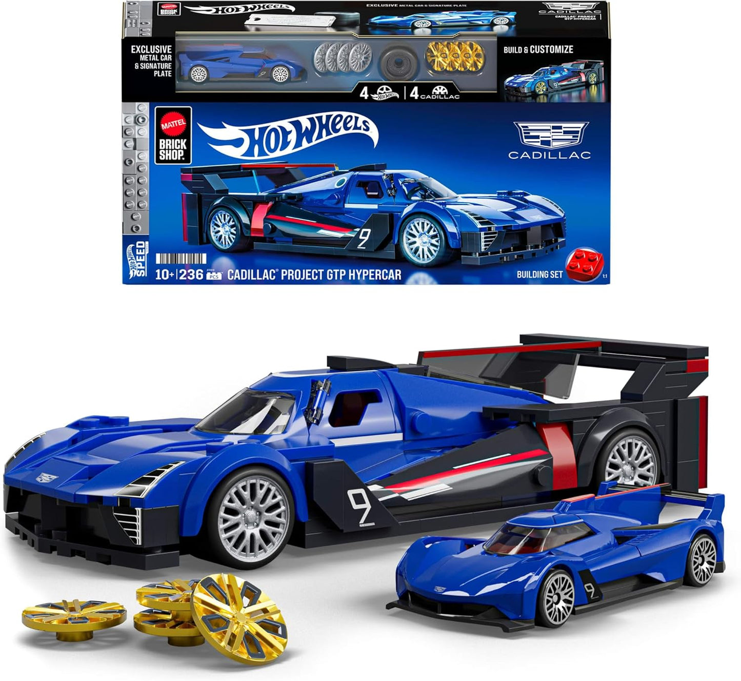 Hot Wheels Cadillac Project GTP Hypercar Building Toy Kit (236 Pieces), for Collectors