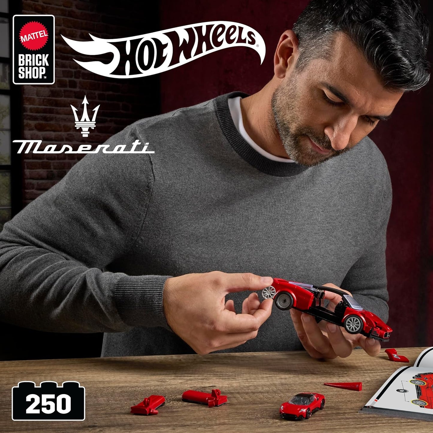 Hot Wheels Maserati MC20 Building Toy Kit (250 Pieces), for Collectors