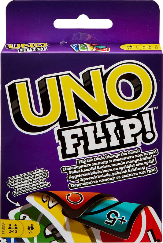 UNO FLIP Family Card Game, with 112 Cards in a Sturdy Storage Tin