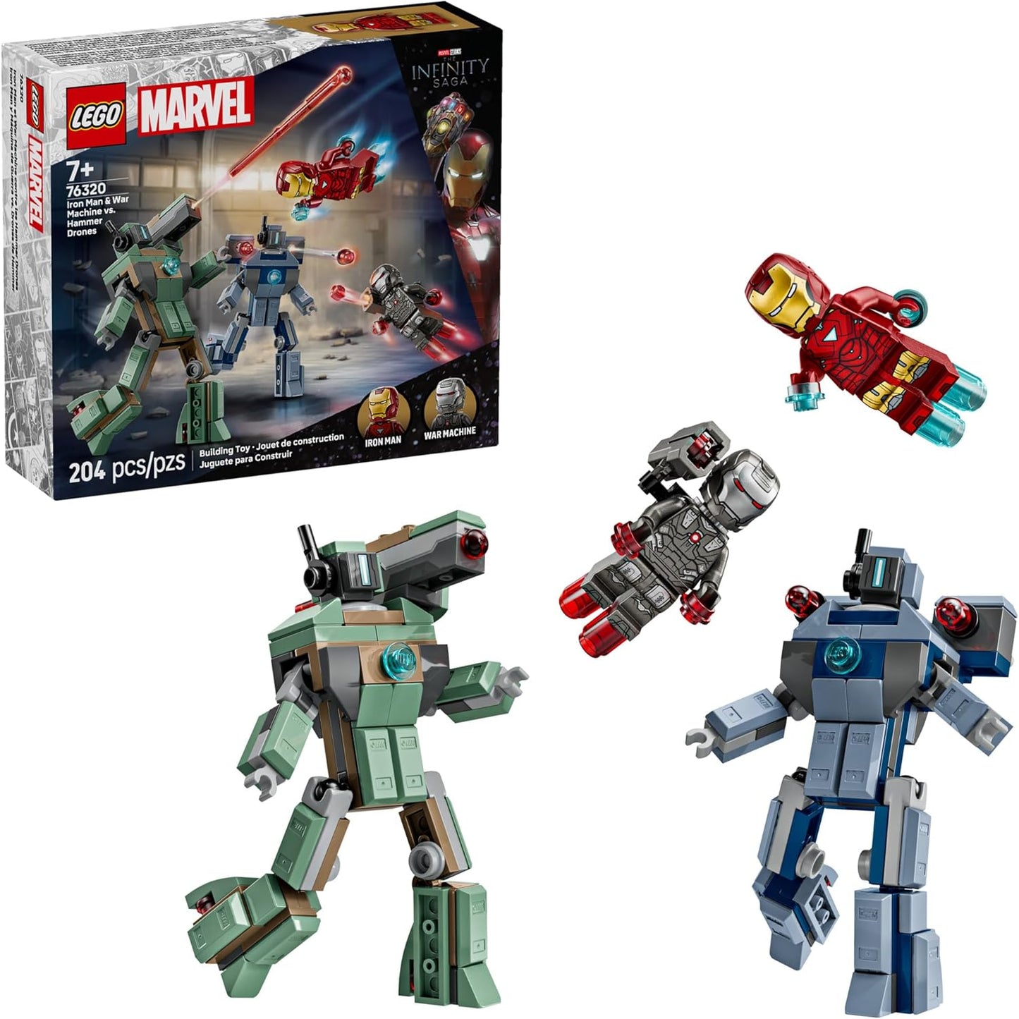 Lego Marvel Iron Man & War Machine vs Hammer Dronesl 76320