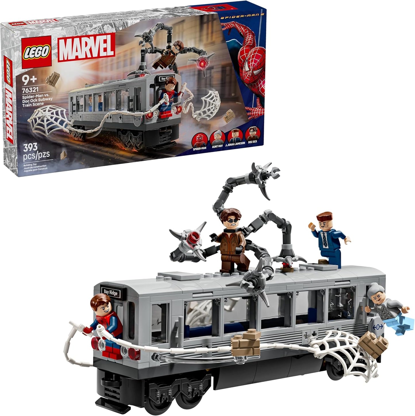 Lego Marvel Spider-Man vs Doc Ock Subway Train Scene 76321