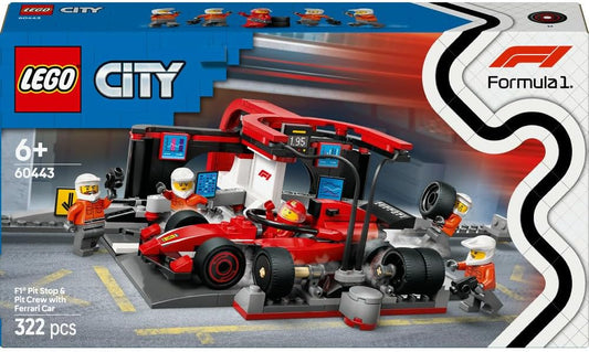 Lego City F1 Pit Stop & Pit Crew with Ferrari Car 60443