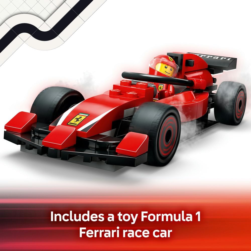 Lego City F1???? Pit Stop & Pit Crew with Ferrari Car 60443