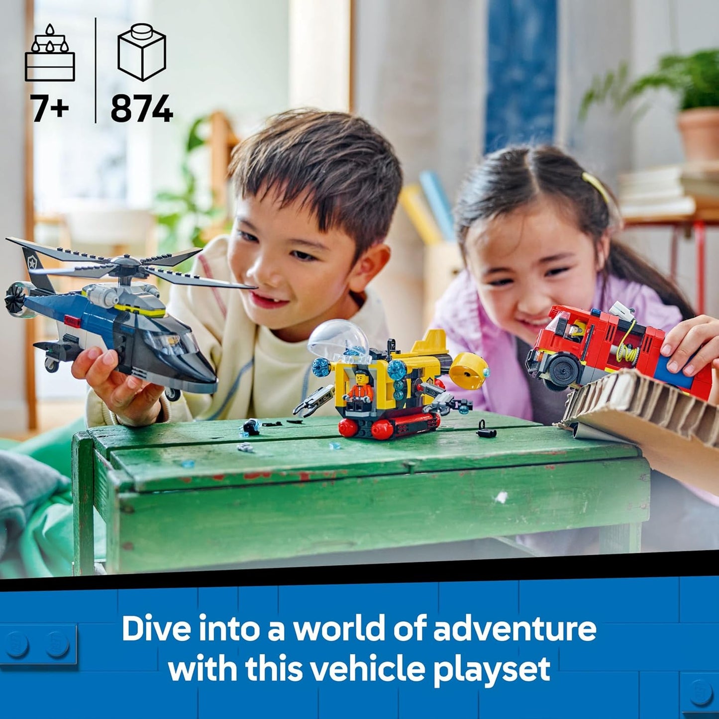 Lego City Helicopter, Fire Truck & Submarine Remix 60462