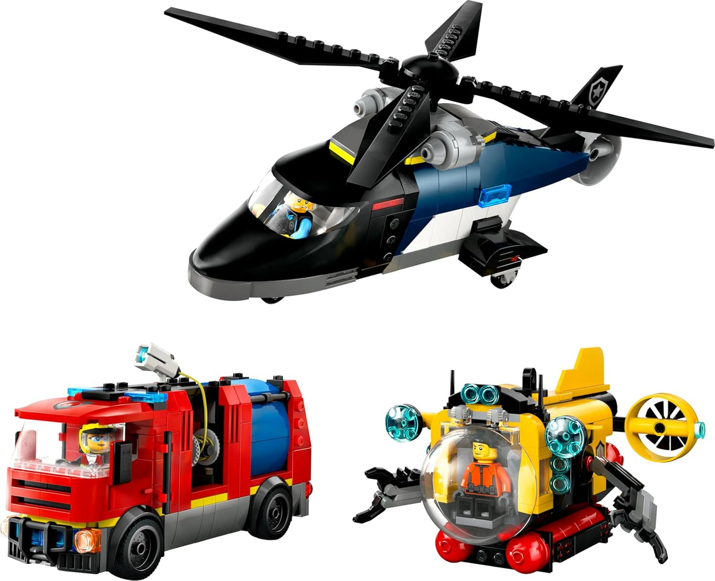 Lego City Helicopter, Fire Truck & Submarine Remix 60462