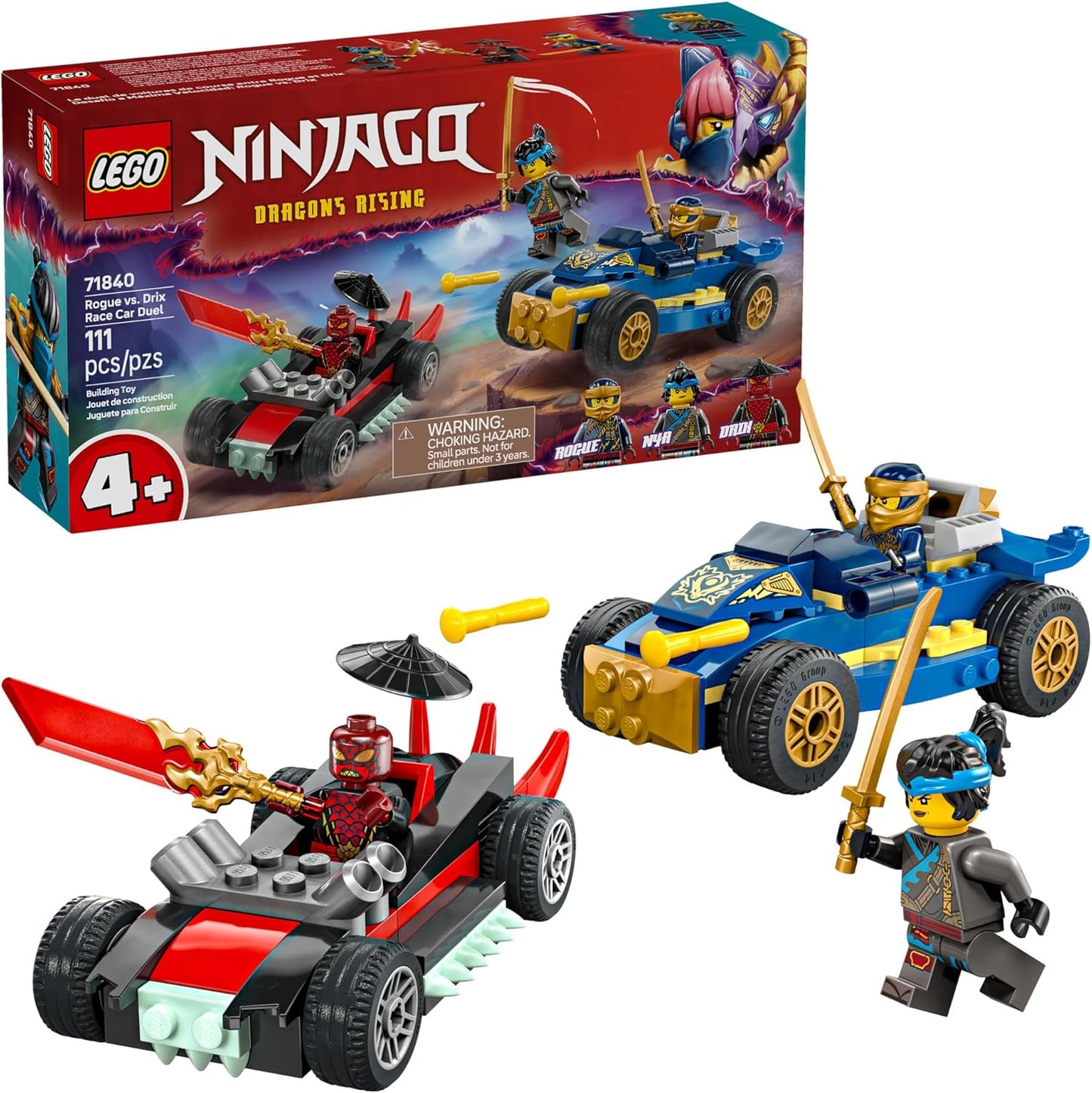 Lego Ninjago Rogue vs. Drix Race Car Duel