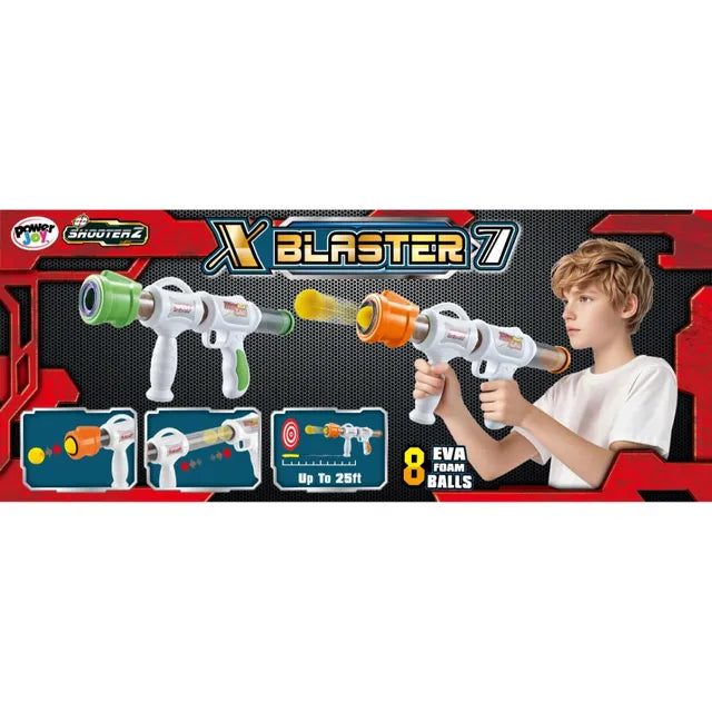 Power Joy - X Blaster 7 Toy Gun With 8 Foam Ball Set (Styles Vary)