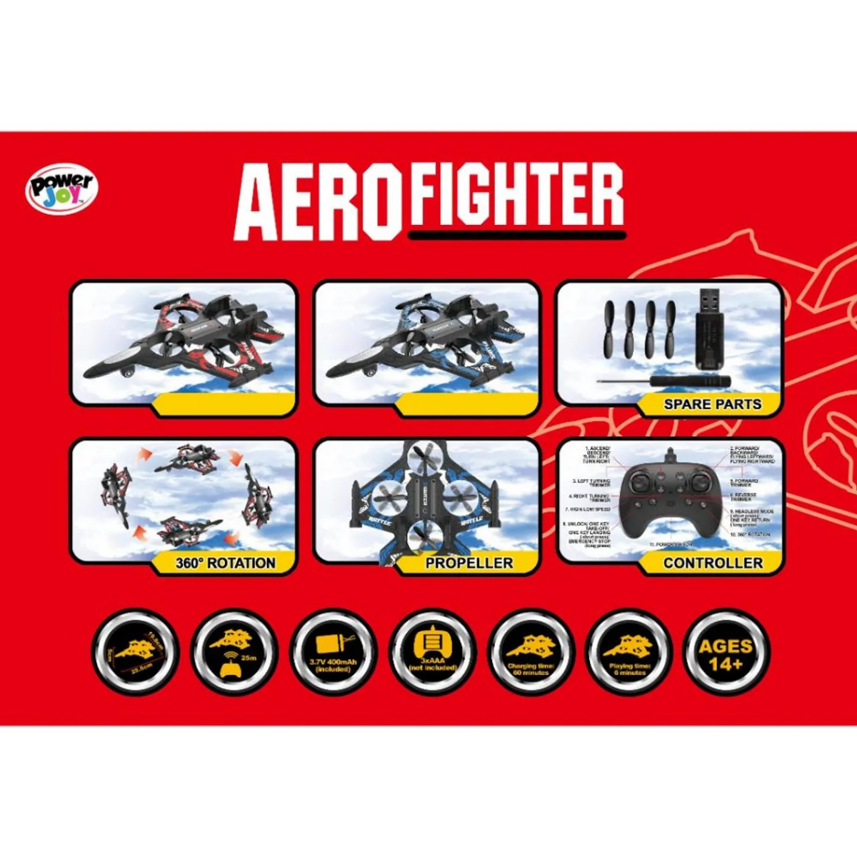 Power Joy - Remote Control Aero Fighter Drone 4channel 2.4g