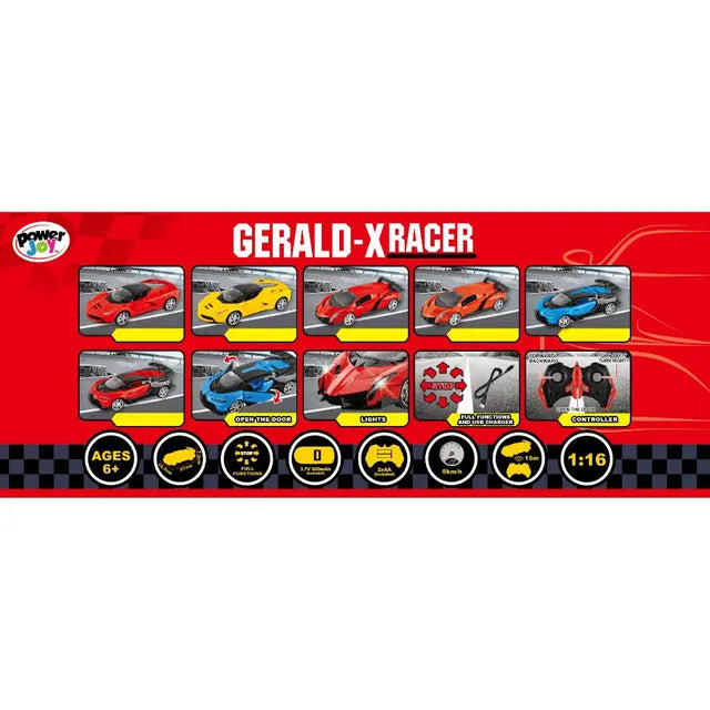 Power Joy - Remote Control Gerald-x Racer Sports Car - 1:16  (Styles Vary)