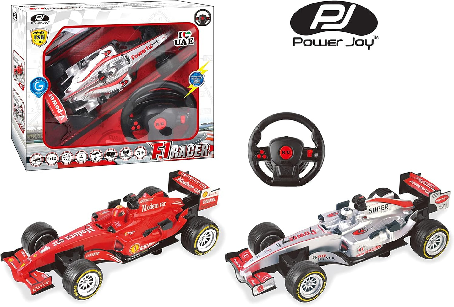 Power Joy Remote Control F1 Racing Car 1:12 Battery Operated (Colored Vary)