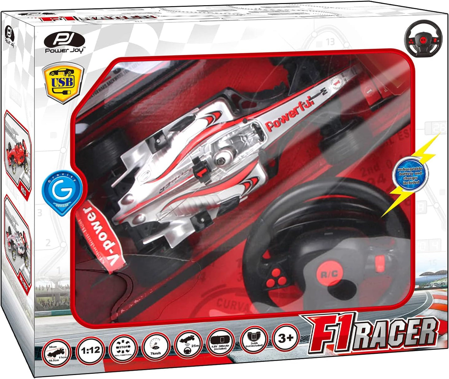 Power Joy Remote Control F1 Racing Car 1:12 Battery Operated (Colored Vary)