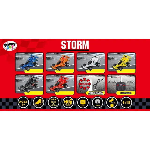 Power Joy - Remote Control Buggy Storm Racing Car - 1:18 (Styles Vary)