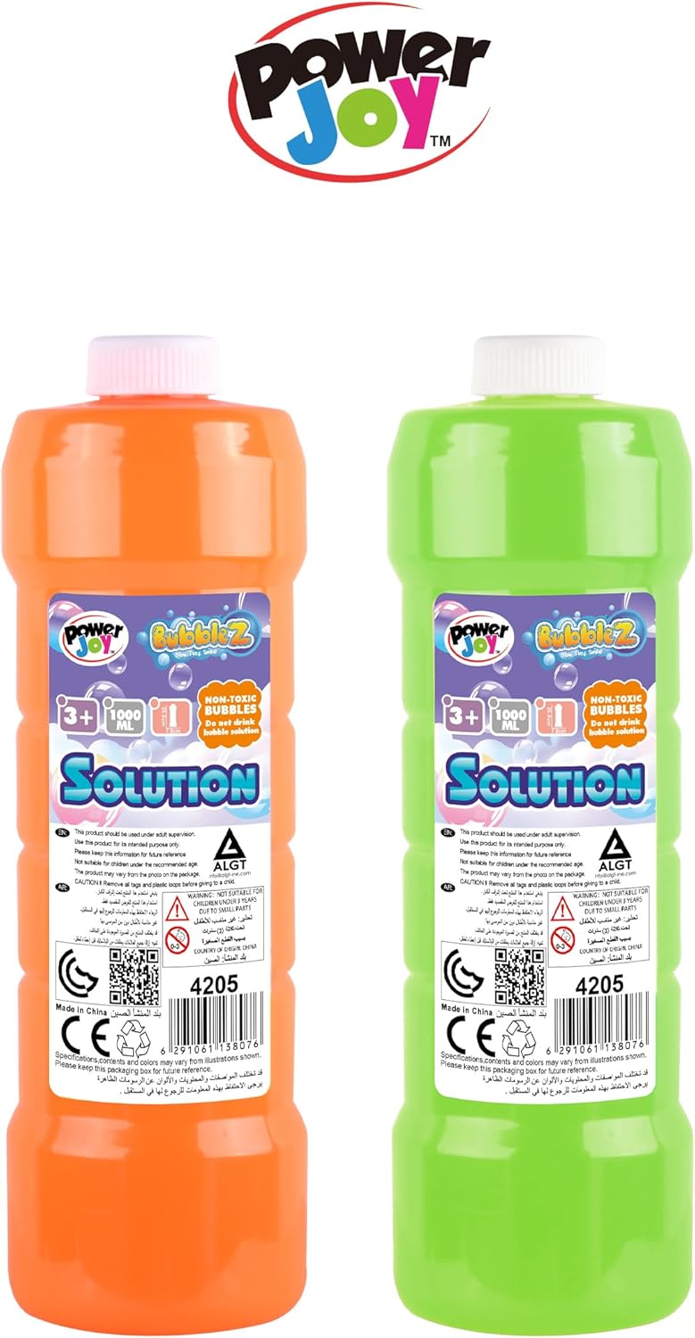 Power Joy - Bubble Solution Bottle 1 Liter (Styles Vary)