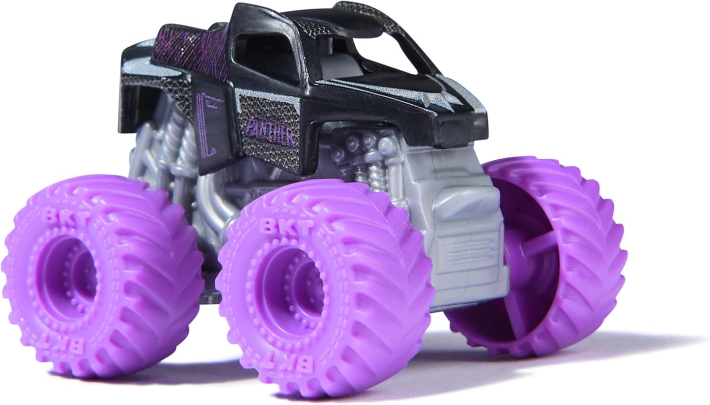 Monster Jam Marvel Mini Truck Set of 3 with Black Panther, Captain America, Iron Man, Scale 1:87