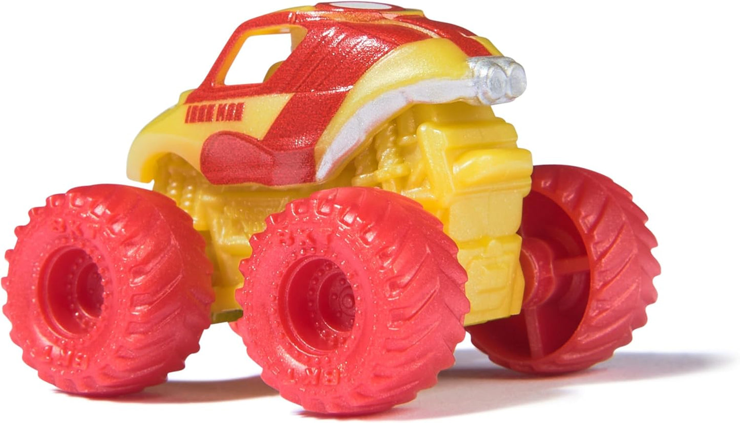 Monster Jam Marvel Mini Truck Set of 3 with Black Panther, Captain America, Iron Man, Scale 1:87