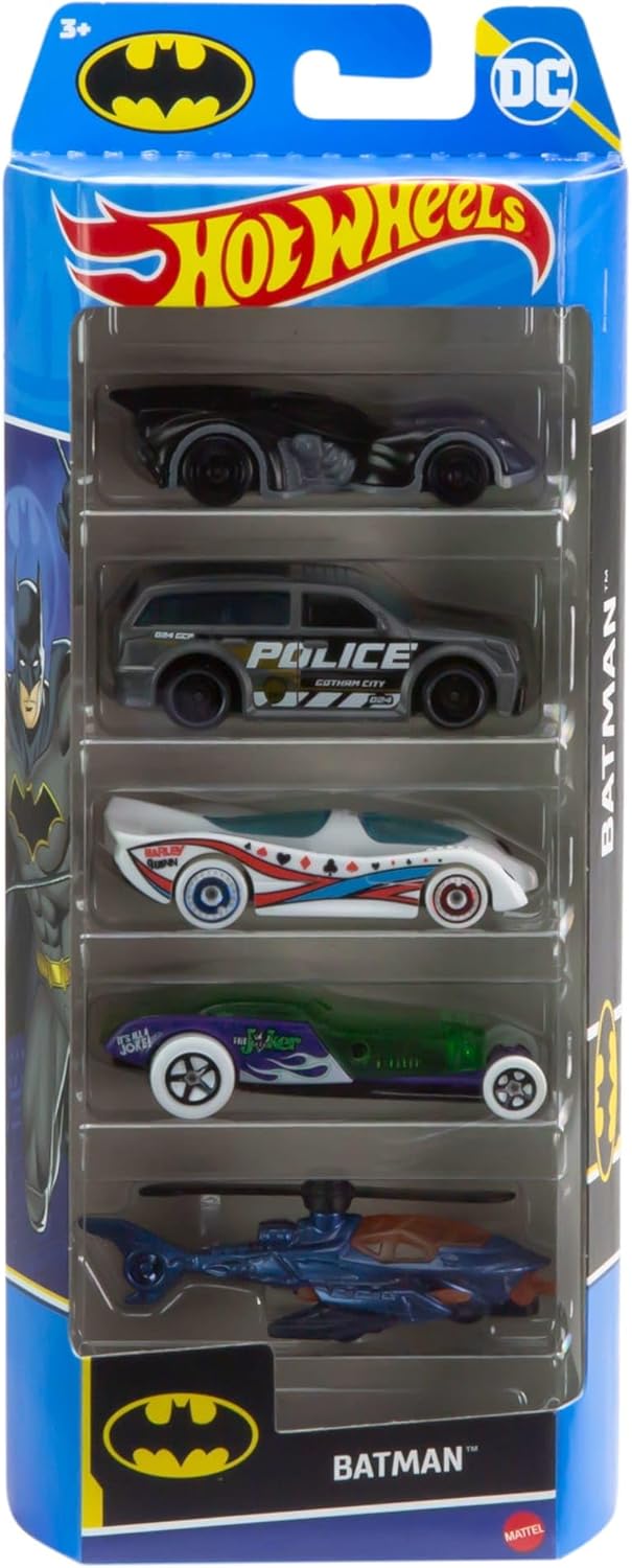 Hot Wheels Cars, 5-Pack of Die-Cast Toy Cars or Trucks in 1:64 Scale (Styles May Vary)