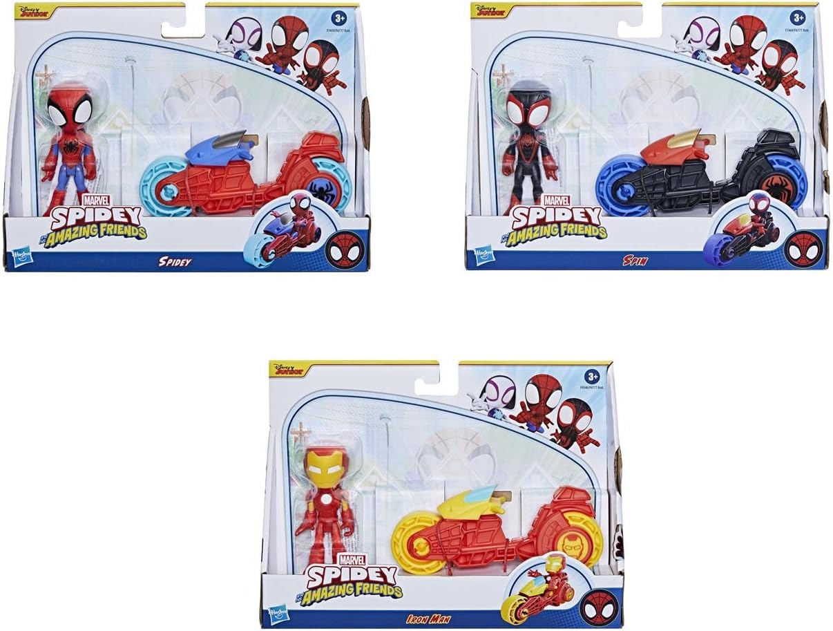 Marvel  Spidey figure 10 cm with motorcycle