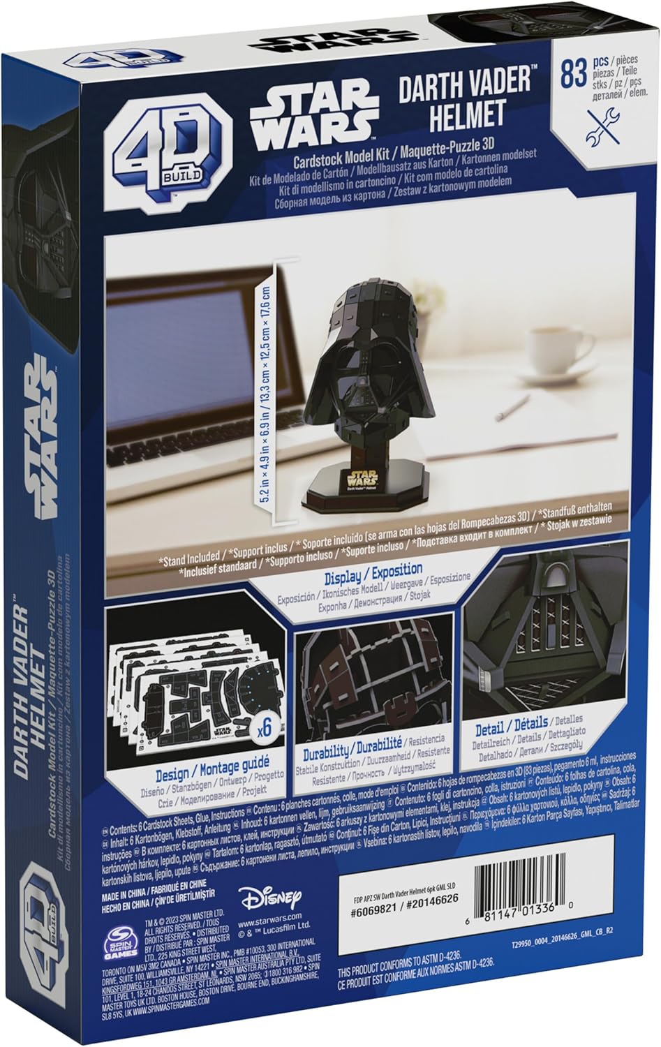 4D Build  Star Wars Darth Vader Helmet Detailed 3D Model Kit 83 Pieces Puzzle