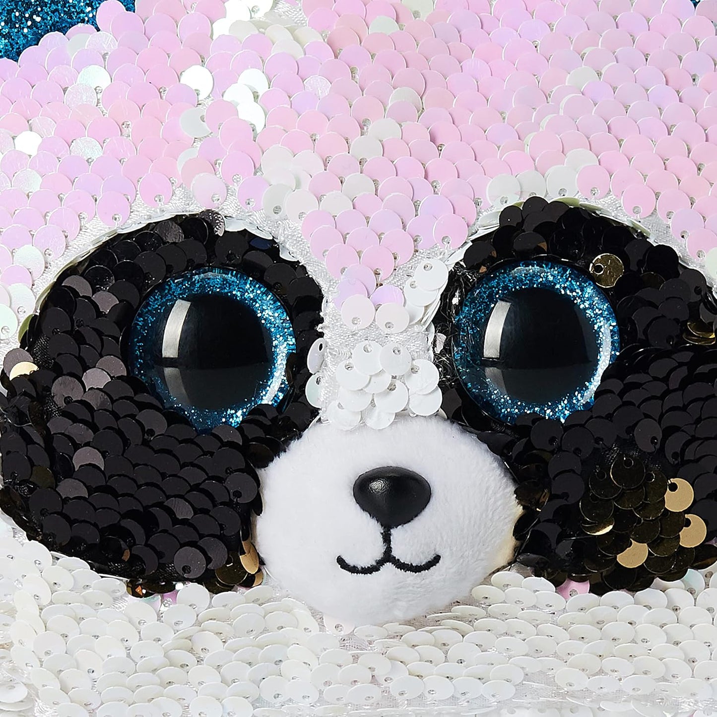 Ty Fashion Sequins - BAMBOO - Panda Accessory Bag Black White 8 inches