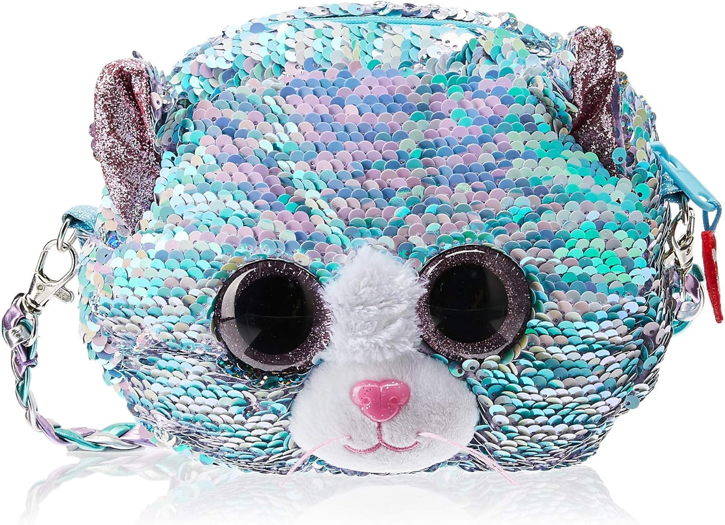 TY  Fashion Whimsy Sequin Wristlet the Cat zipper closure