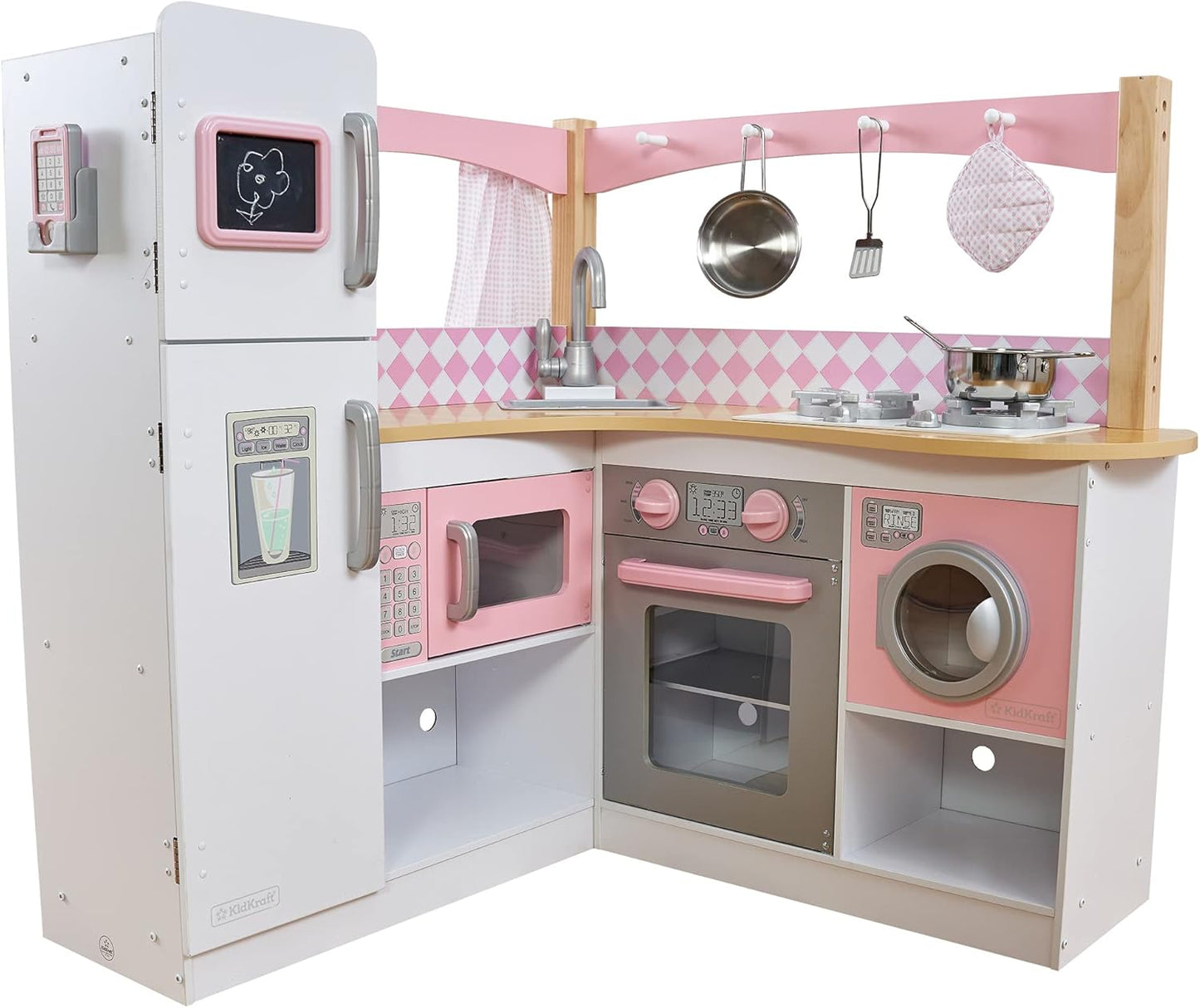 Kidcraft Grand Gourmet Corner Wooden Play Kitchen With Accessories