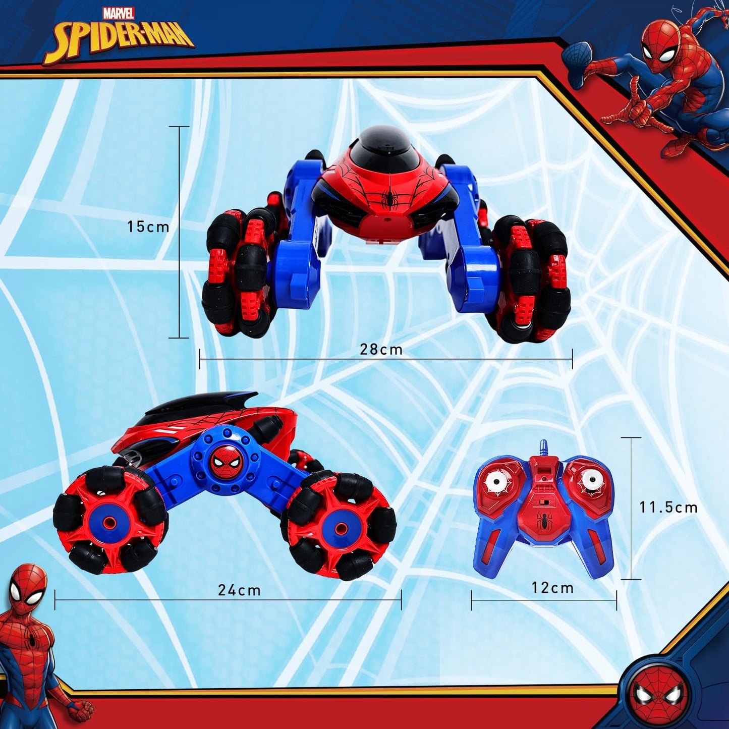 Marvel Remote Control Spider-Man Drift Vehicle  360-degree spins