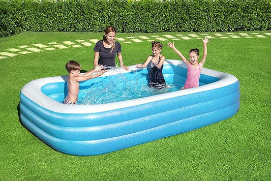 H2OGO! Blue Rectangular Family Pool - 10' x 6' x 22"