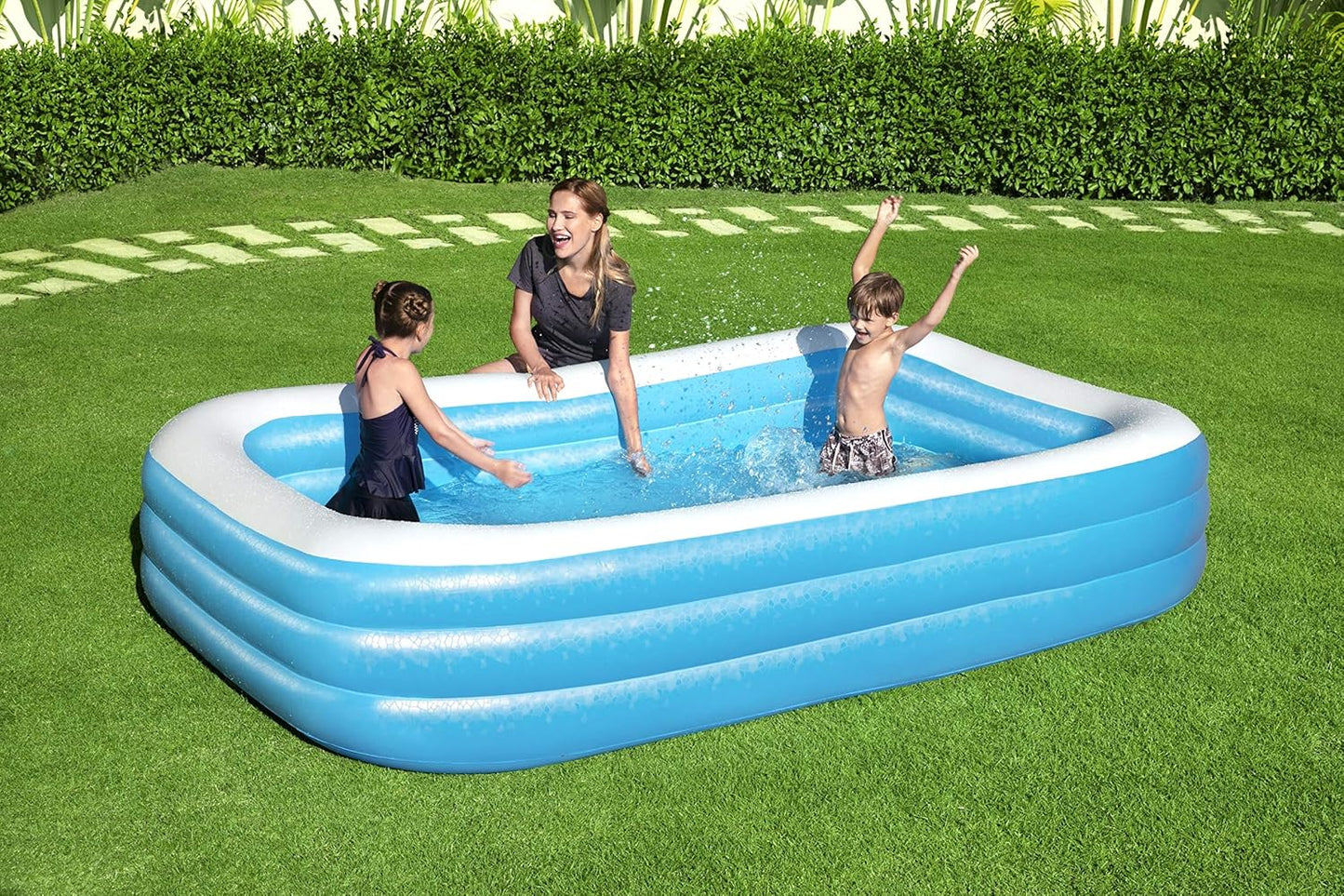 H2OGO! Blue Rectangular Family Pool - 10' x 6' x 22"