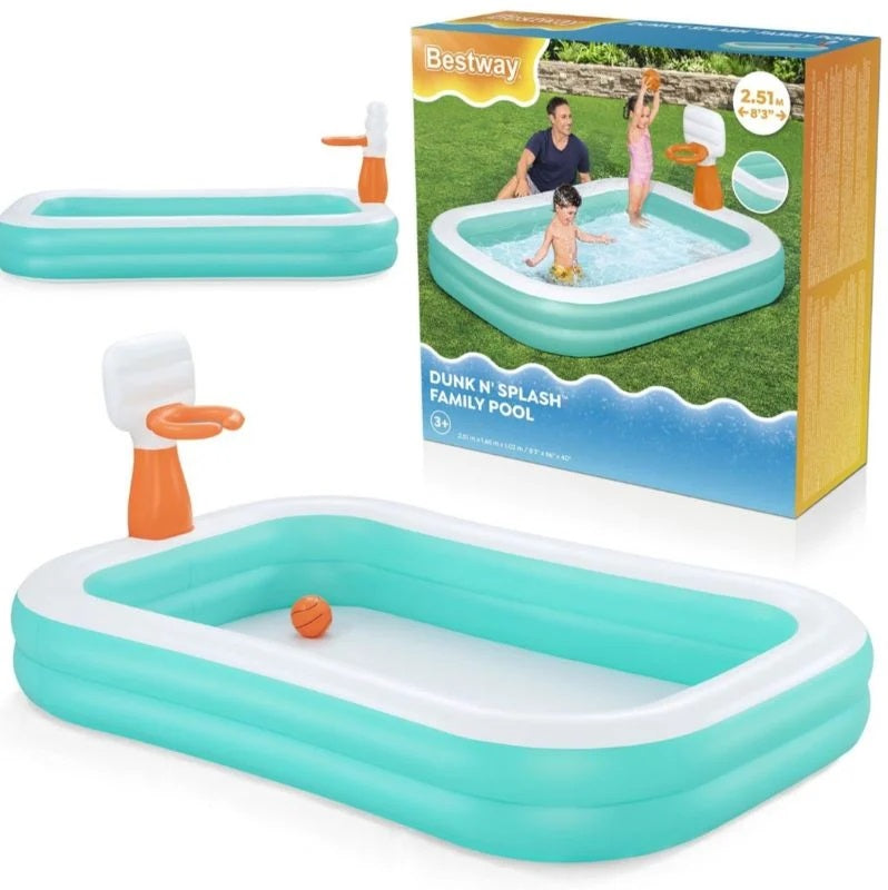 Bestway Dunk N' Splash - Inflatable Family Pool with Basketball Hoop