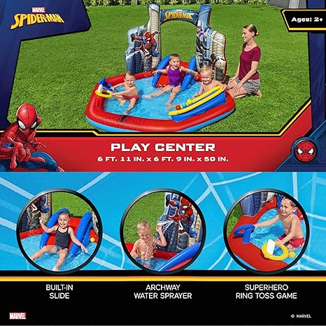 Marvel Spider-Man Inflatable Kids Backyard Water Play Center
