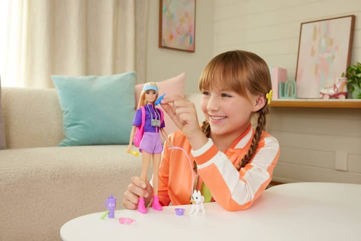 Barbie Adventures Malibu Doll - 10+ Camping Accessories & Pet