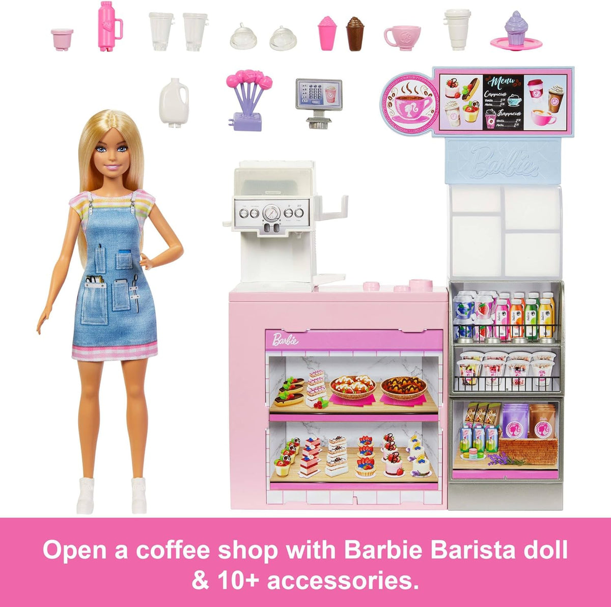 Barbie Barista CafŽ Playset with Doll (10+ Pieces)