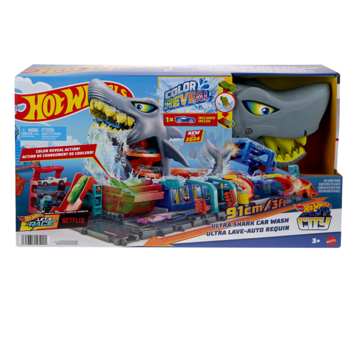Hot Wheels City Ultra Shark Car Wash Playset