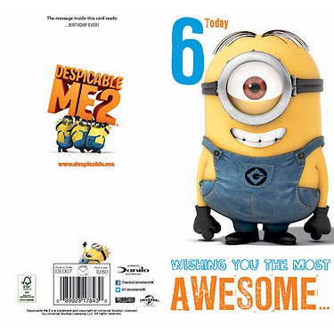Despicable Me 6th Birthday Card