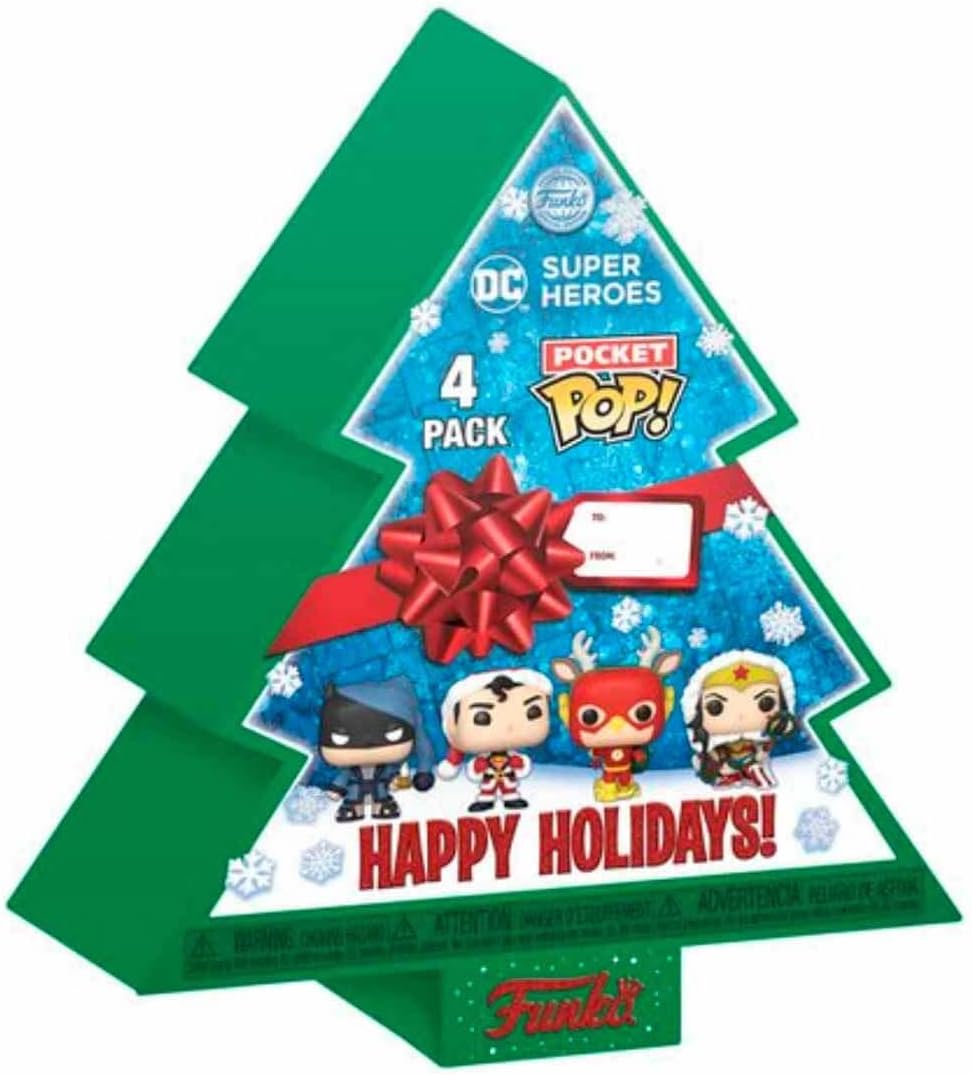 Funko Pocket  Pop - DC Holiday Tree Holiday Box 4 Pieces